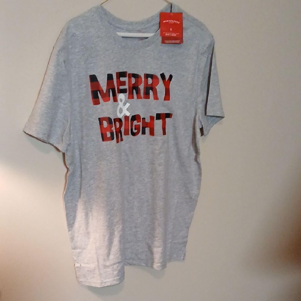 Cat & Jack Gray Merry & Bright Kids Tee